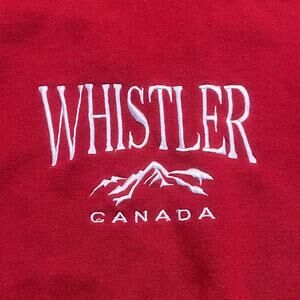 Vintage Whistler Canada Men XL Red White Sweatshirt Long Sleeve Destination